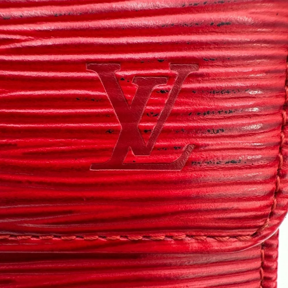Authentic Louis Vuitton Red Epi Leather Porte Tresor International Wallet